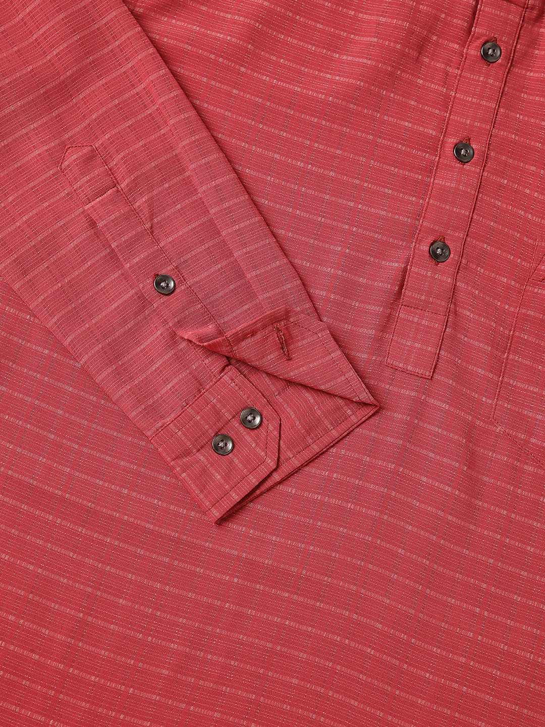 Georgia Peach Dobby Checked Kurta