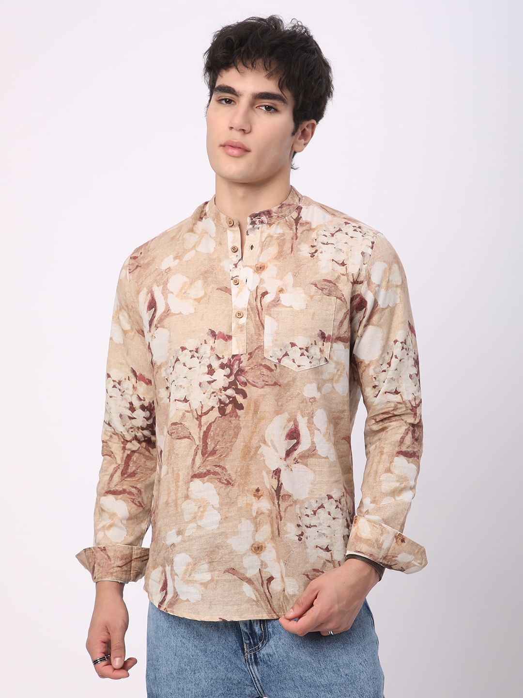 Vintage Multicolour Floral Printed Kurta