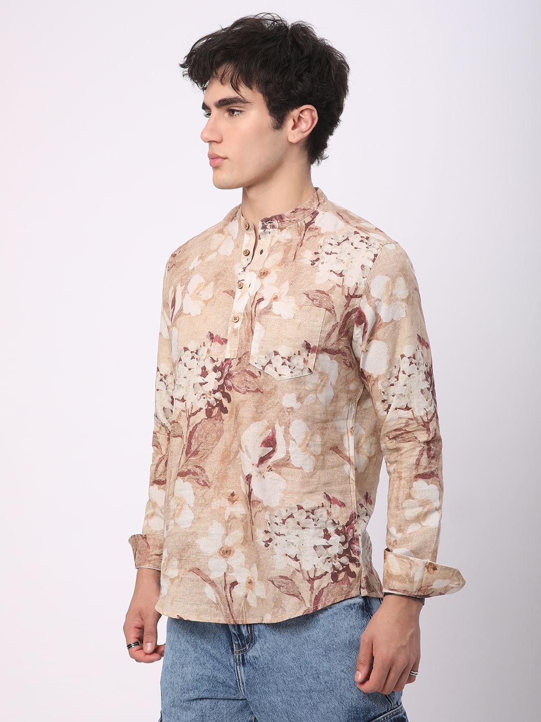 Vintage Multicolour Floral Printed Kurta