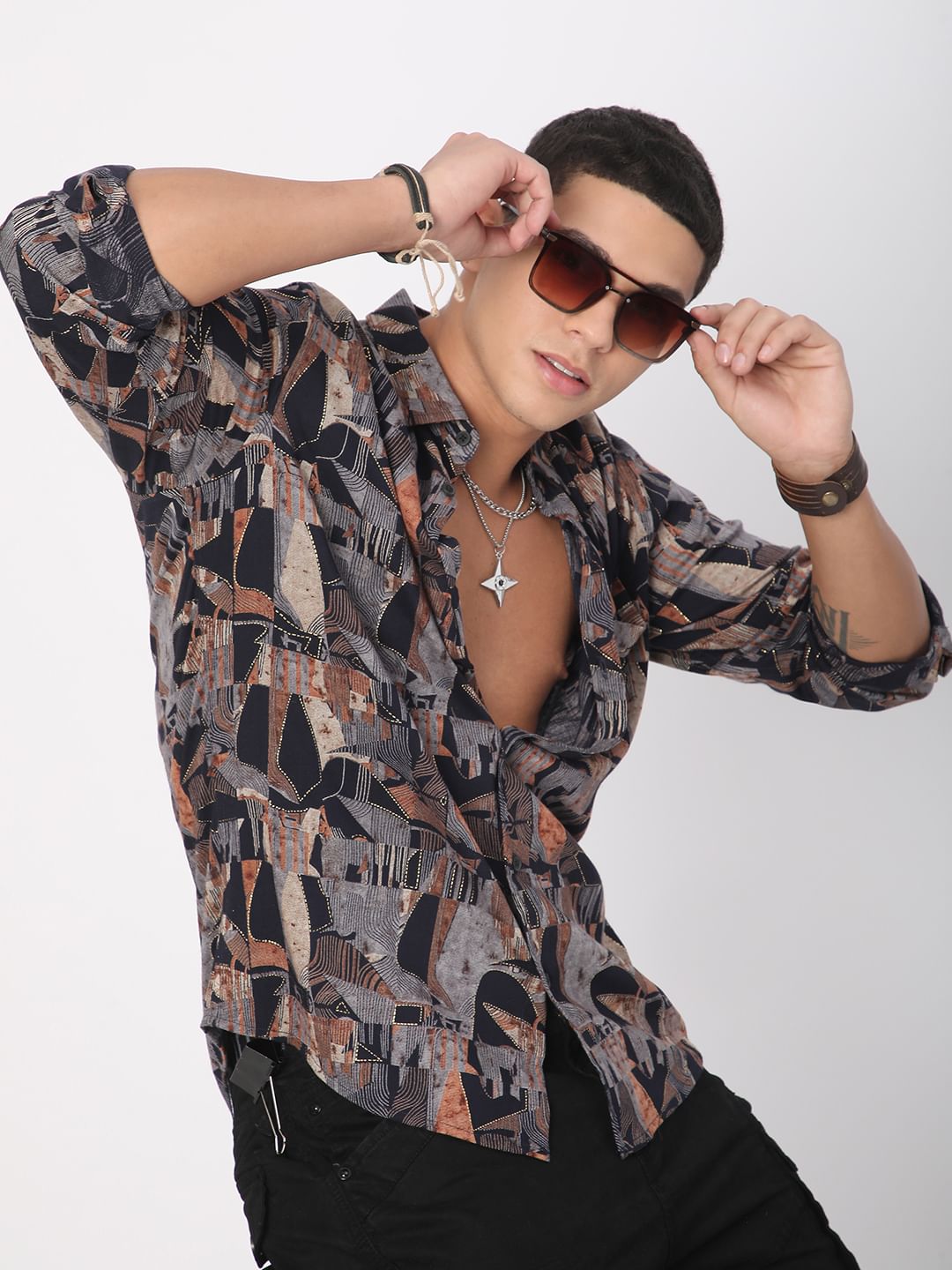 Fusion Hues Foil Printed Shirt